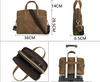 Men Leather Office Briefcase with Trolley Sleeve