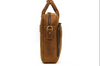 Men's Genuine Leather Travel Office Bag with Trolley Strap