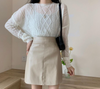 A Line Faux Leather Skirt Fall Outfit