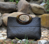 Black Woven Straw Handbag Summer Beach Tote