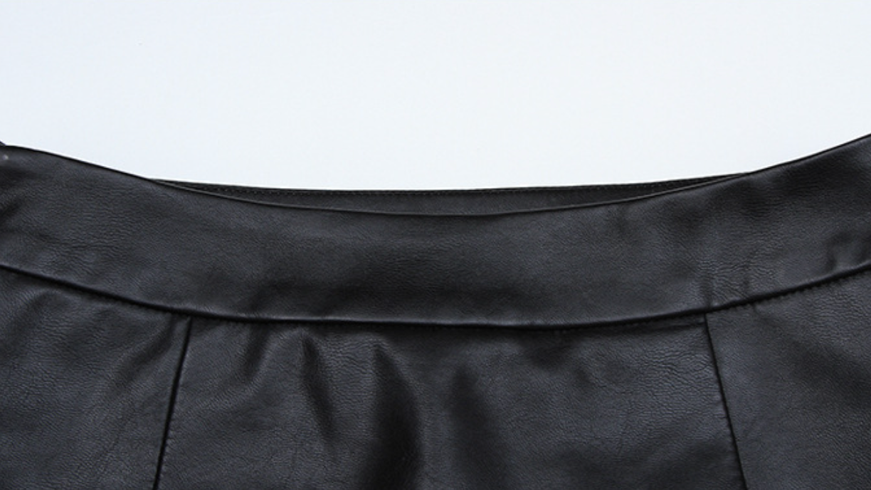 High Waist PU Midi Pencil Skirt for Women