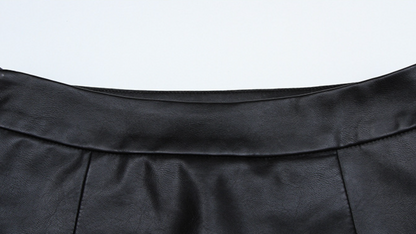 High Waist PU Midi Pencil Skirt for Women