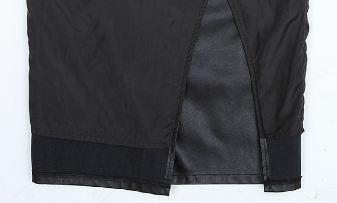 High Waist PU Midi Pencil Skirt for Women