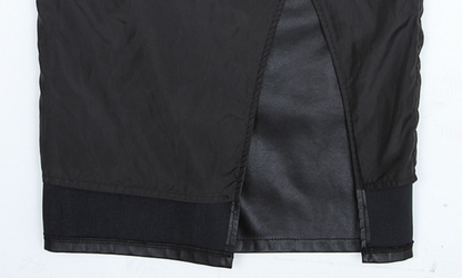 High Waist PU Midi Pencil Skirt for Women