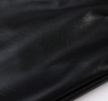 Black PU Leather Midi Pencil Skirt with Slit
