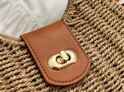 Straw Woven Beach Crossbody Bag for Women