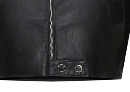 Cropped Faux Leather Biker Jacket for Women Moto Style