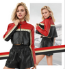 Cropped Faux Leather Biker Jacket for Women Moto Style