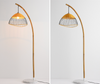 Modern Boho Bamboo Floor Lamp Handmade Rattan