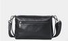 Men’s Black Leather Crossbody Messenger Chest Bag