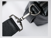Men’s Black Leather Crossbody Messenger Chest Bag