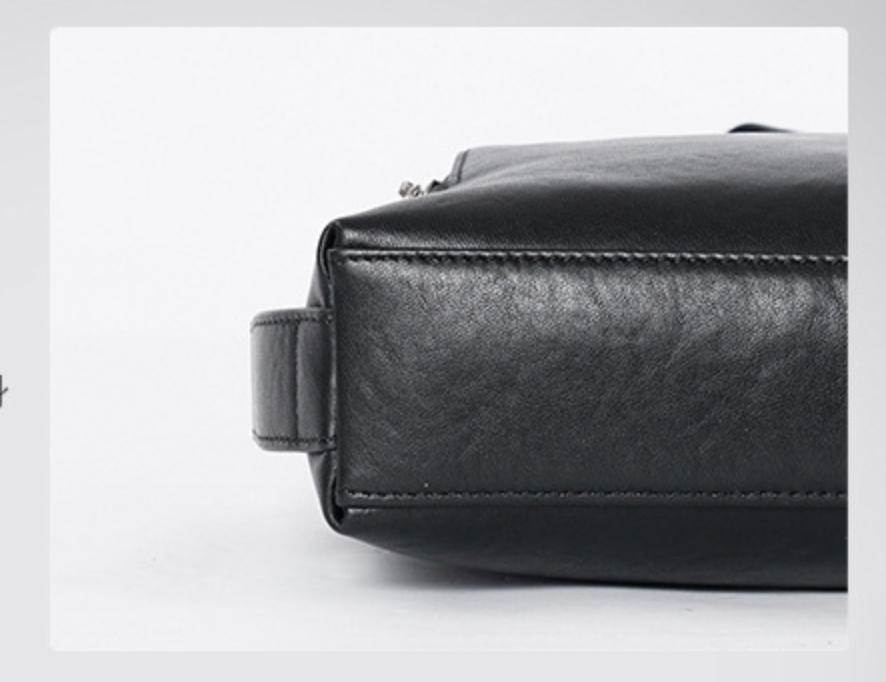 Men’s Black Leather Crossbody Messenger Chest Bag