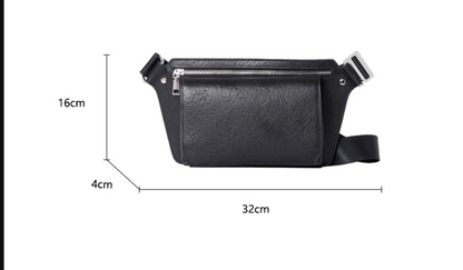Men's Small Leather Chest Bag with Strap