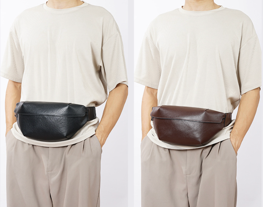 Men’s Leather Waist Bag Crossbody for Travel