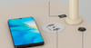 Floor Arc Lamp with Table, Drawer and Wireless Charger