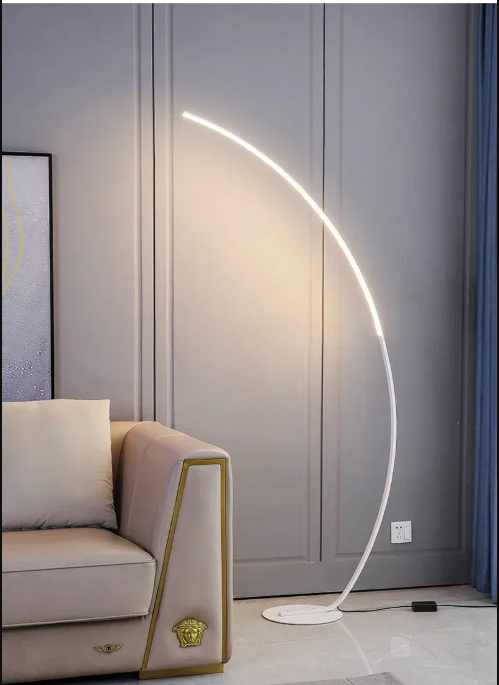 Half Moon Arc Floor Lamp Modern Boho Curved Lighting