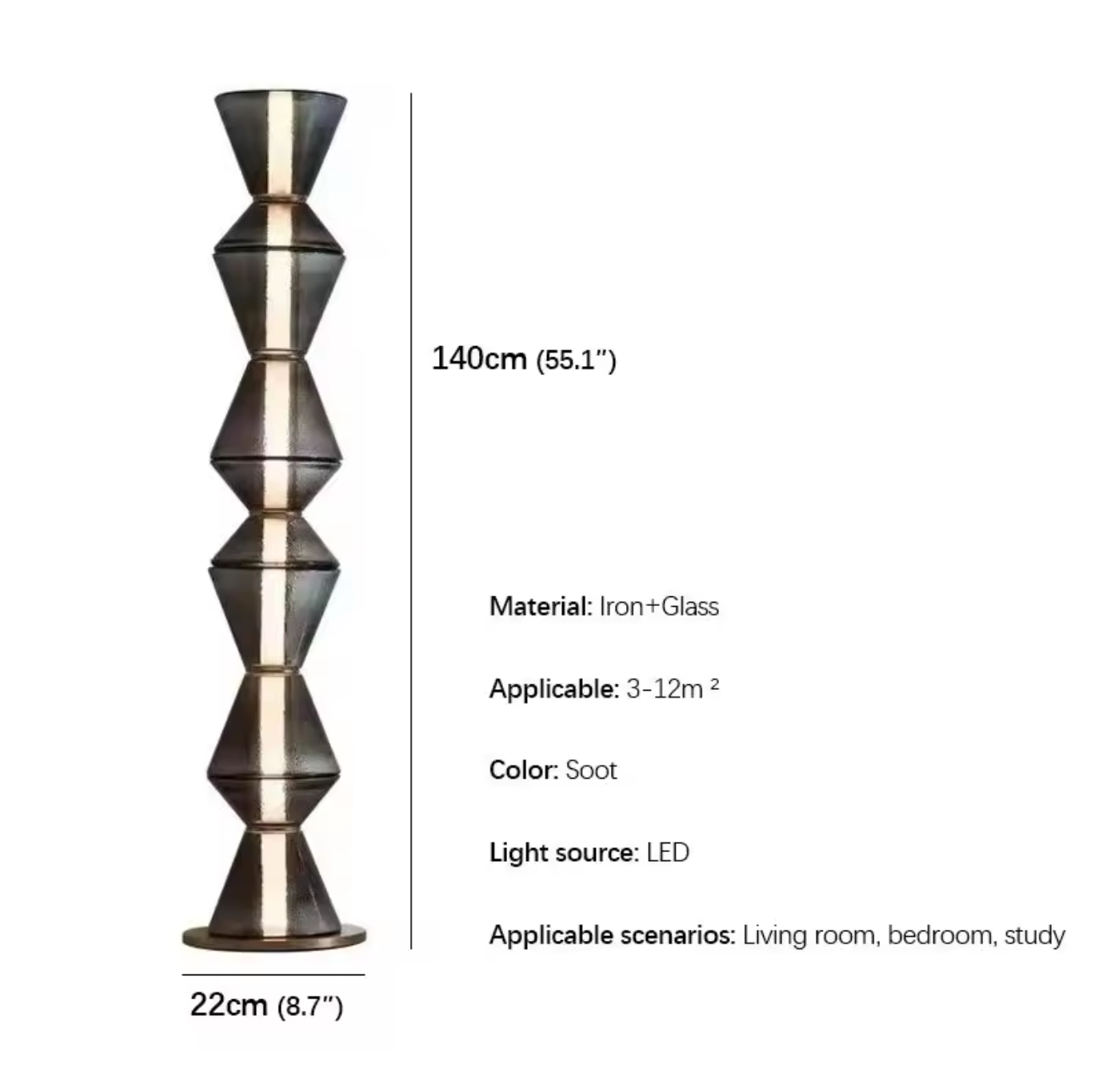 Nordic Geometric Column Floor Lamp for Living Room and Bedroom