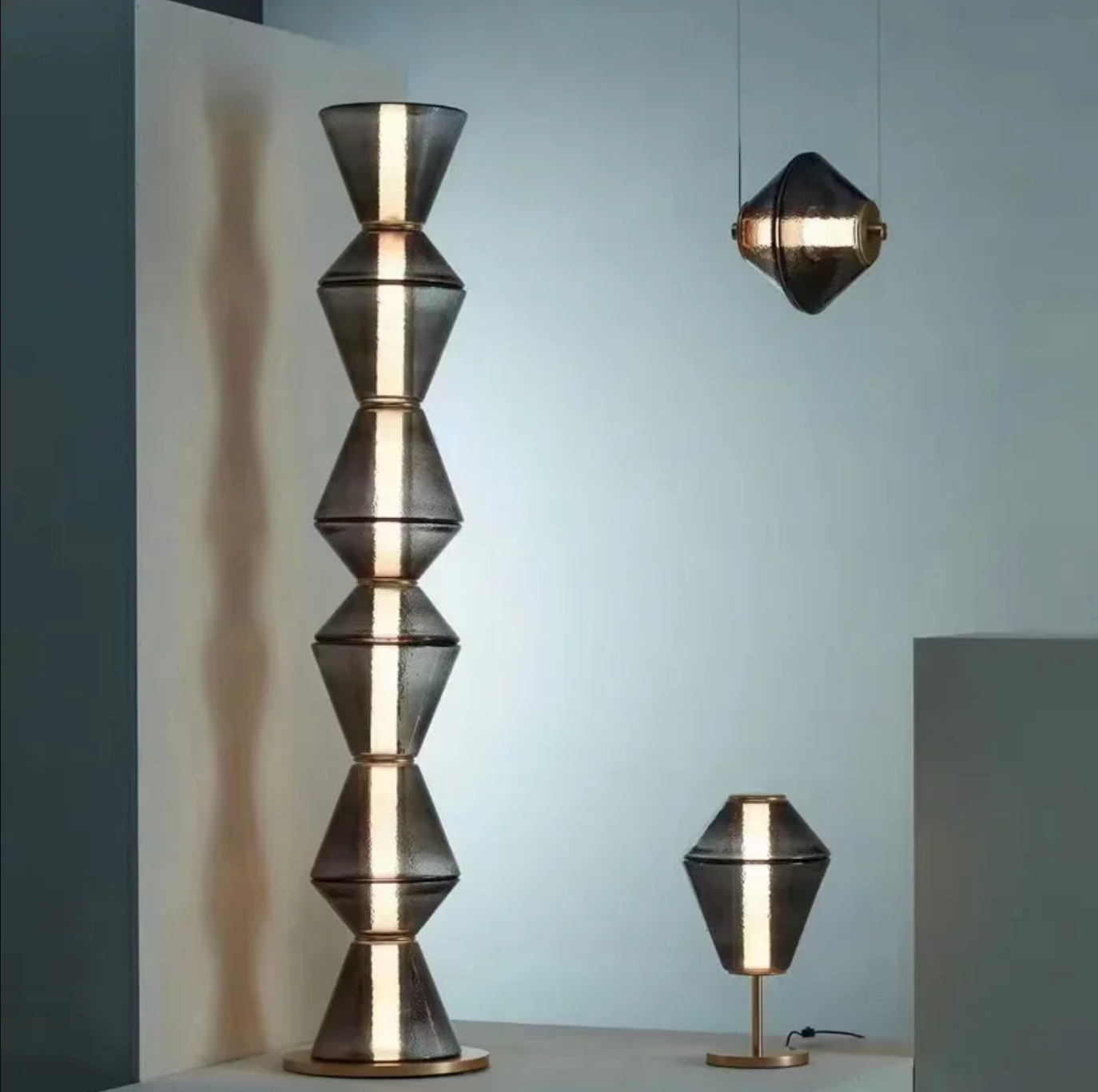 Nordic Geometric Column Floor Lamp for Living Room and Bedroom
