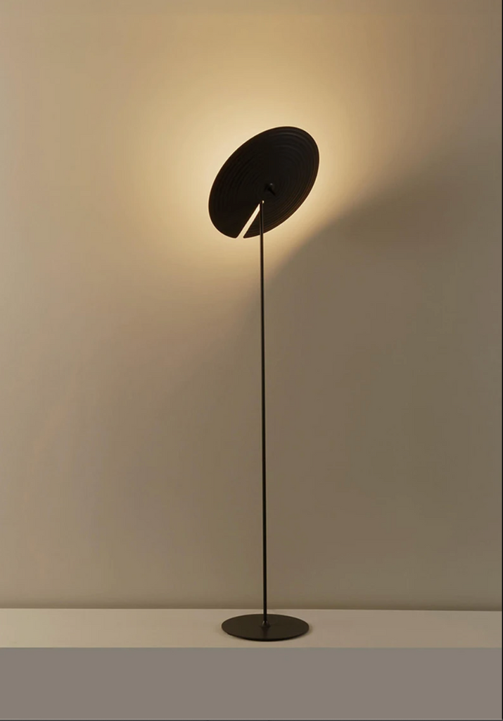 Art Deco Modern Floor Lamp with Disc Shade