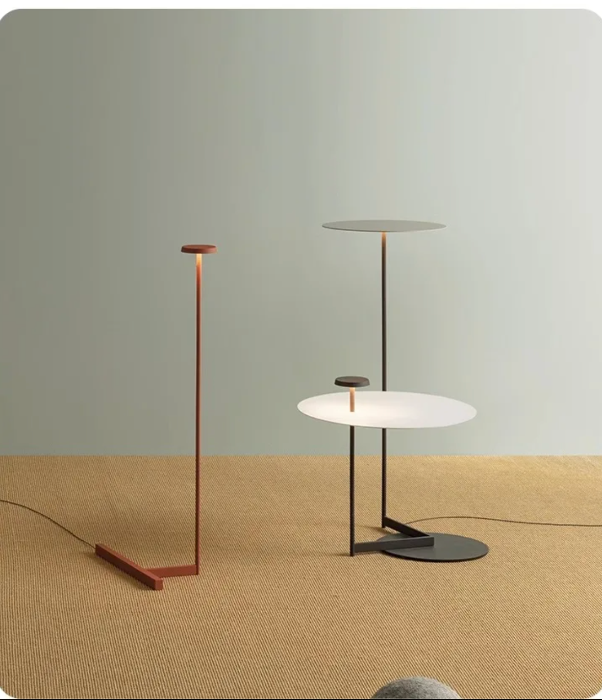 Italian Art Deco Iron LED Floor Lamp Minimalist Corner Light