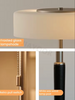 Modern Black Frosted Glass Floor Lamp with Pull Chain