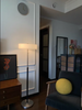Modern Black Frosted Glass Floor Lamp with Pull Chain