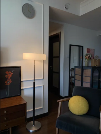 Modern Black Frosted Glass Floor Lamp with Pull Chain