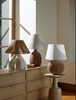 Modern Rattan Table Lamp with Fabric Shade for Bedroom