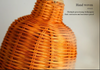 Modern Rattan Table Lamp with Fabric Shade for Bedroom