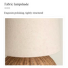 Modern Rattan Table Lamp with Fabric Shade for Bedroom