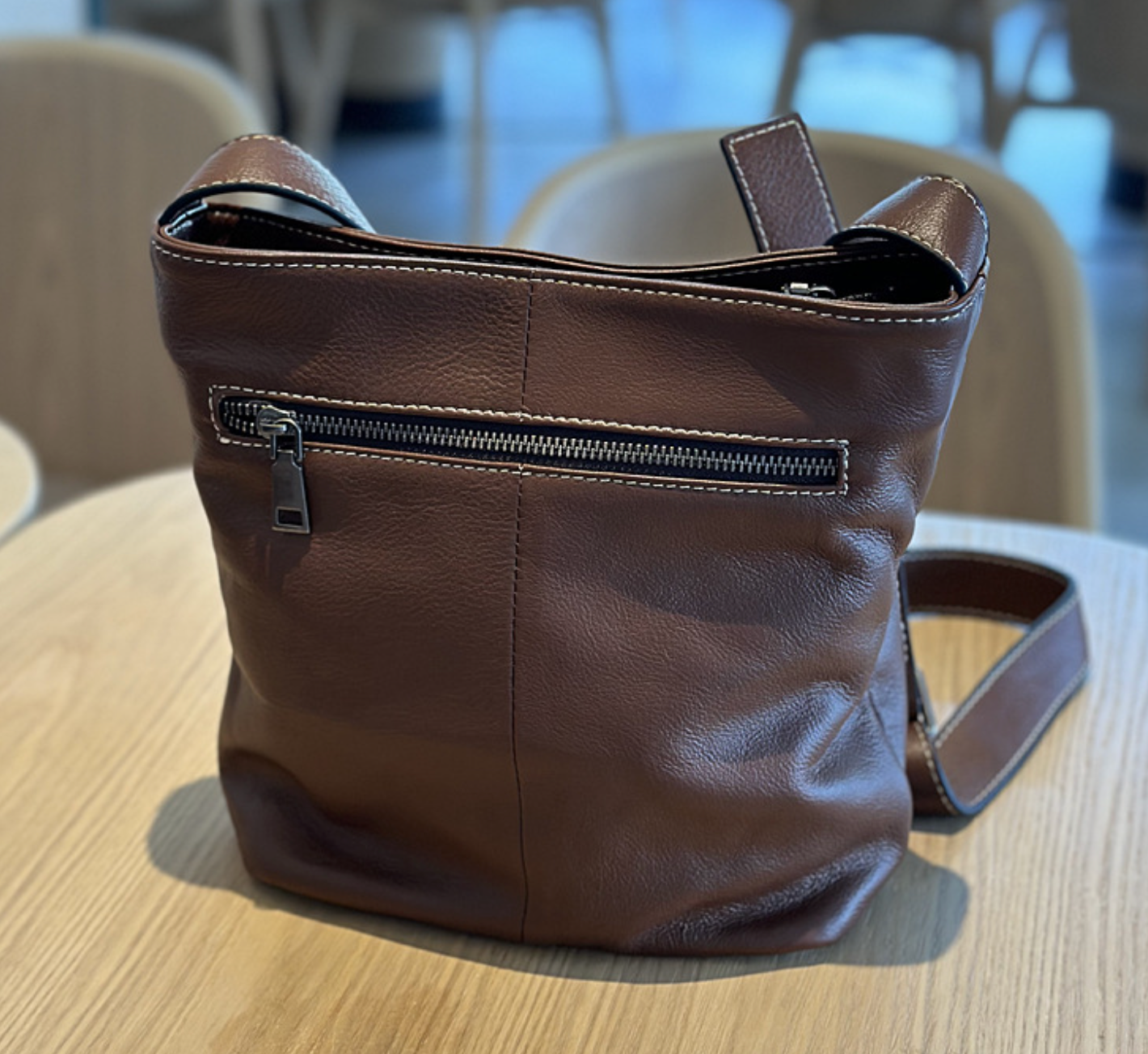 Soft Leather Shoulder Crossbody Bucket Bag