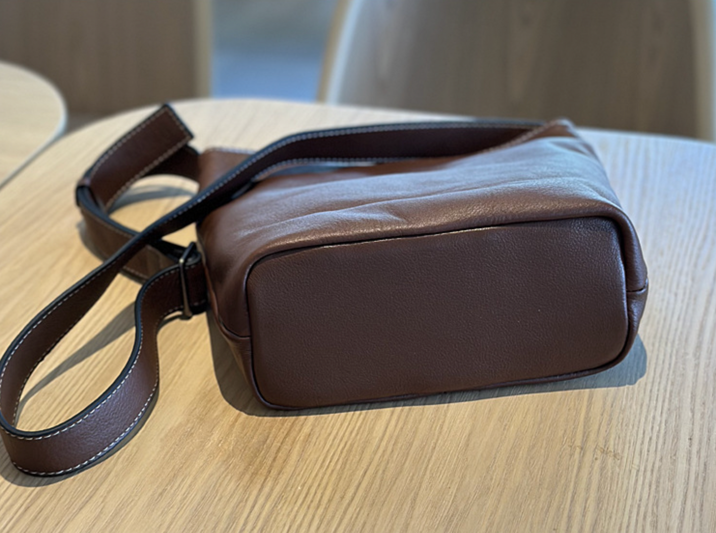 Soft Leather Shoulder Crossbody Bucket Bag
