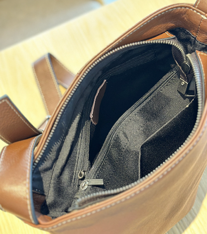 Soft Leather Shoulder Crossbody Bucket Bag