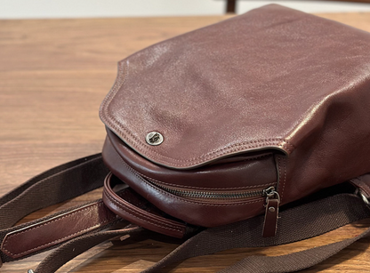 Brown Leather Backpack for Women Soft Cowhide Travel Bag