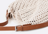 Woven Summer Shoulder Beach Bag with Leather Base
