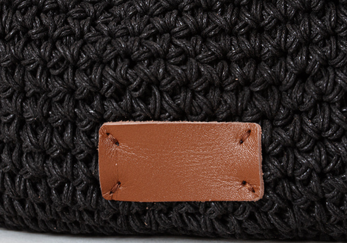 Black Woven Armpit Shoulder Purse Bag