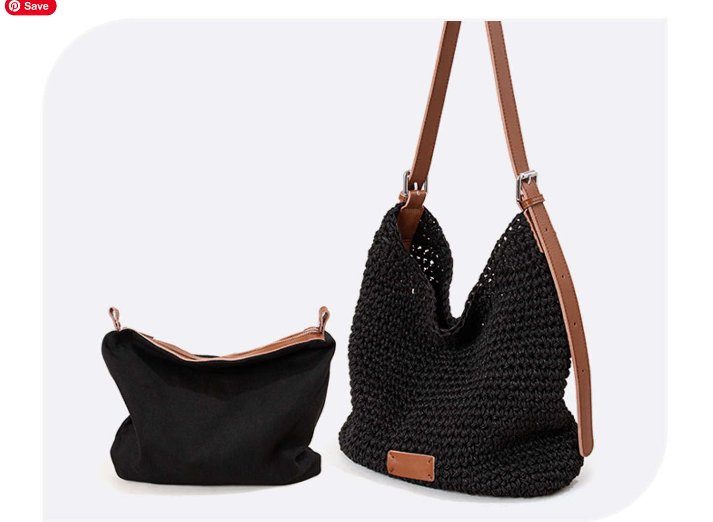 Black Woven Armpit Shoulder Purse Bag