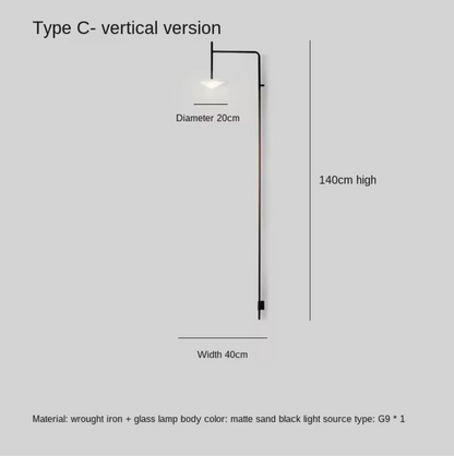 Nordic Adjustable Wall Lamp Minimalist With Frosted Glass Shade