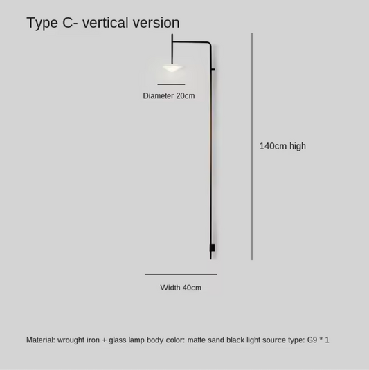 Nordic Adjustable Wall Lamp Minimalist With Frosted Glass Shade
