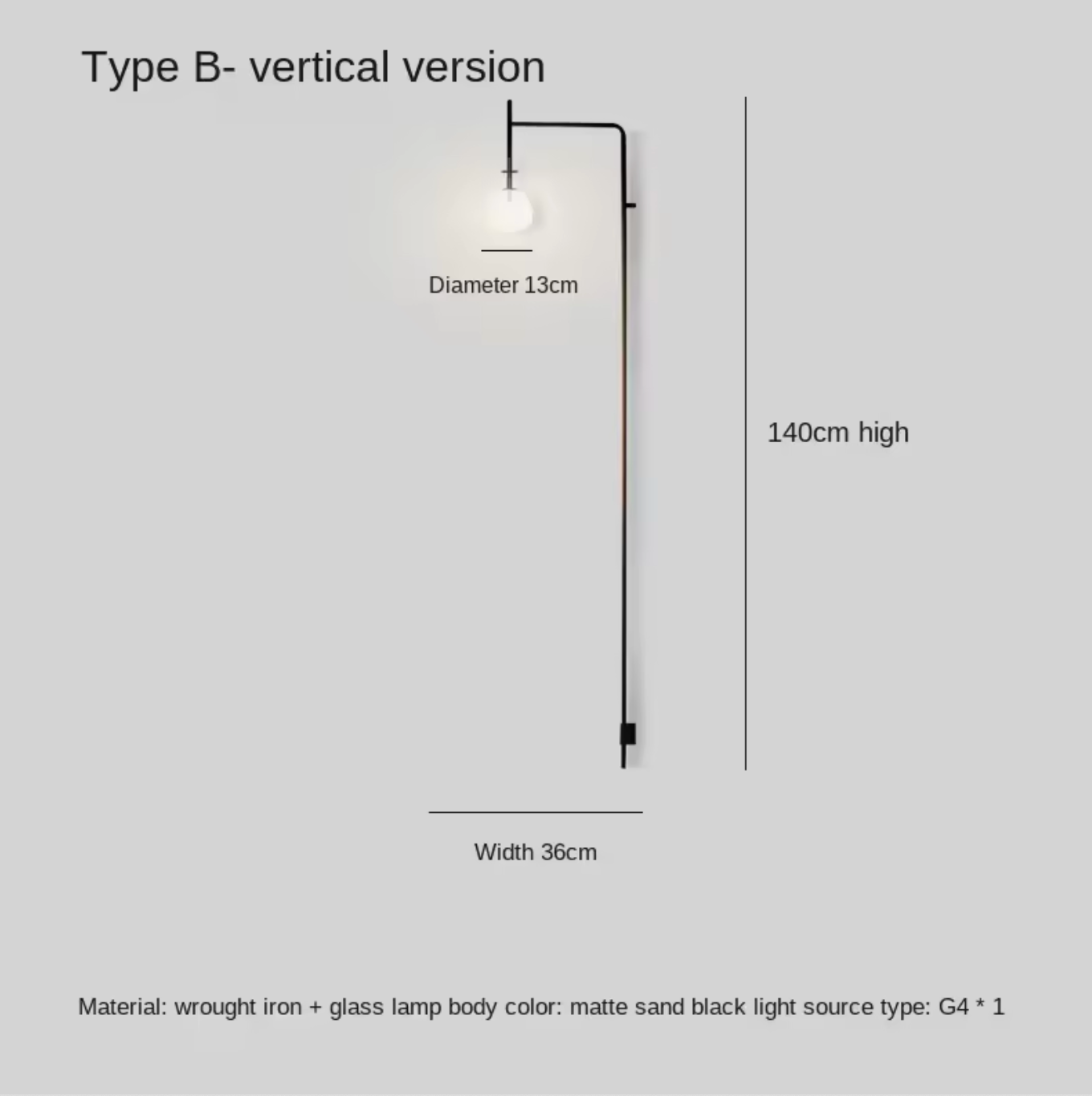 Nordic Adjustable Wall Lamp Minimalist With Frosted Glass Shade