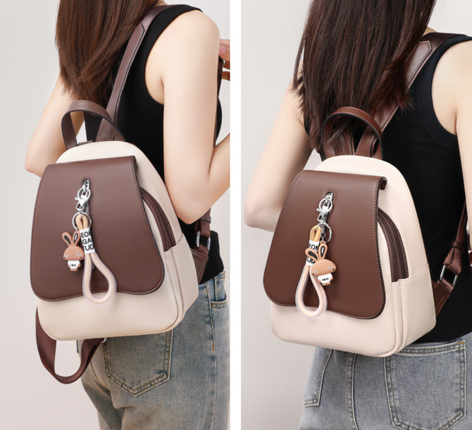 Small Leather Designer Backpack Purse for Women
