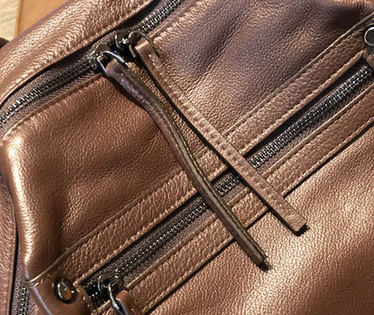 Brown Leather Backpack Women Backpack for Travel