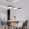 Modern 3 Light Metal Pendant Lamp White Grey Green