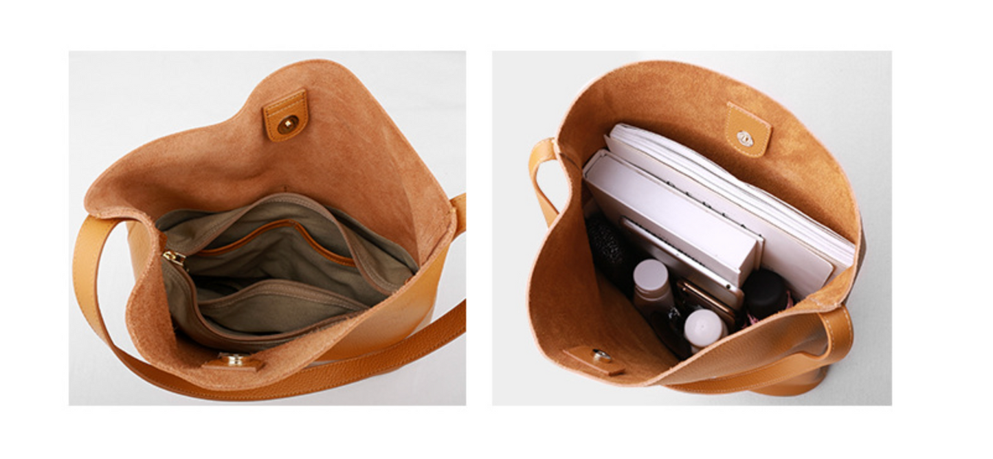 Women Leather Tote Bag Office Shoulder Purse