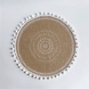 Handwoven Jute Table Mats with Mandala Fringe