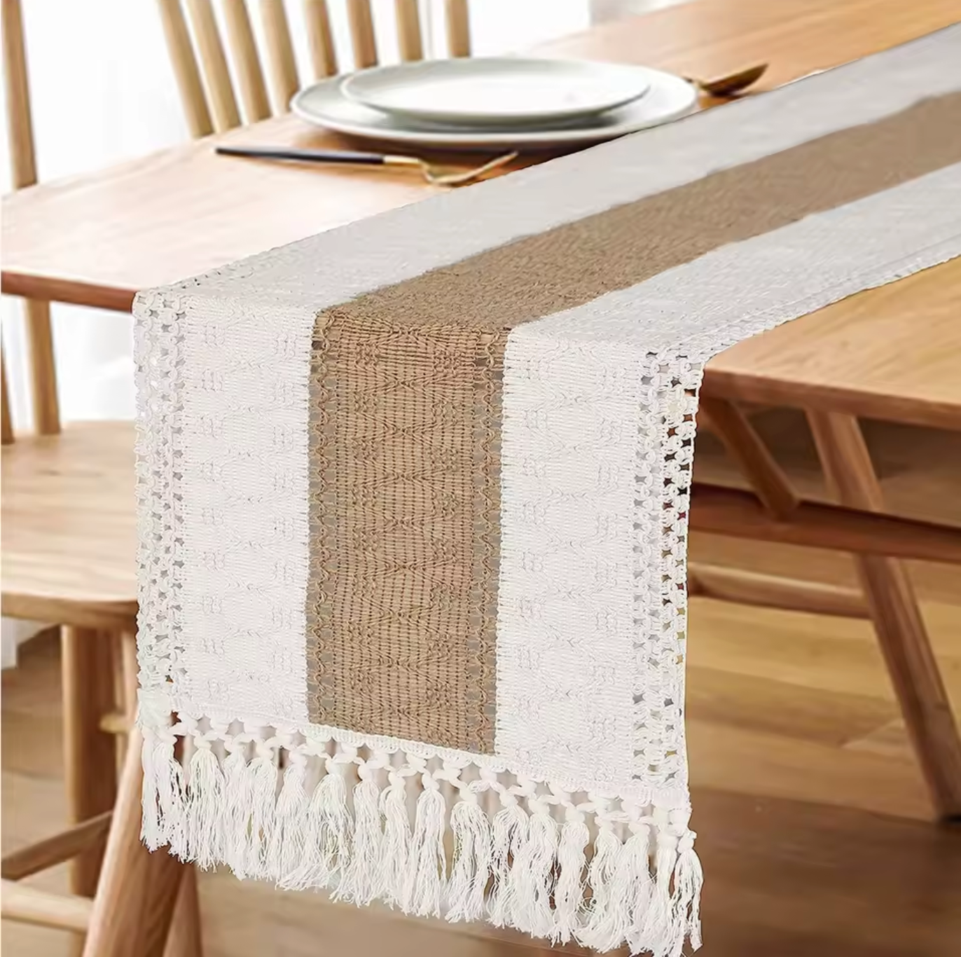 Jacquard Cotton Boho Table Runner for Wedding Decor