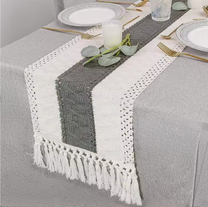 Jacquard Cotton Boho Table Runner for Wedding Decor