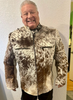 Men's Hair on Cowhide Jacket Tricolor Cow Print Western Coat