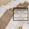 Burlap and Linen Macrame Table Runner with Tassels