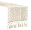 Cotton Linen Table Runner with Tassel Ends
